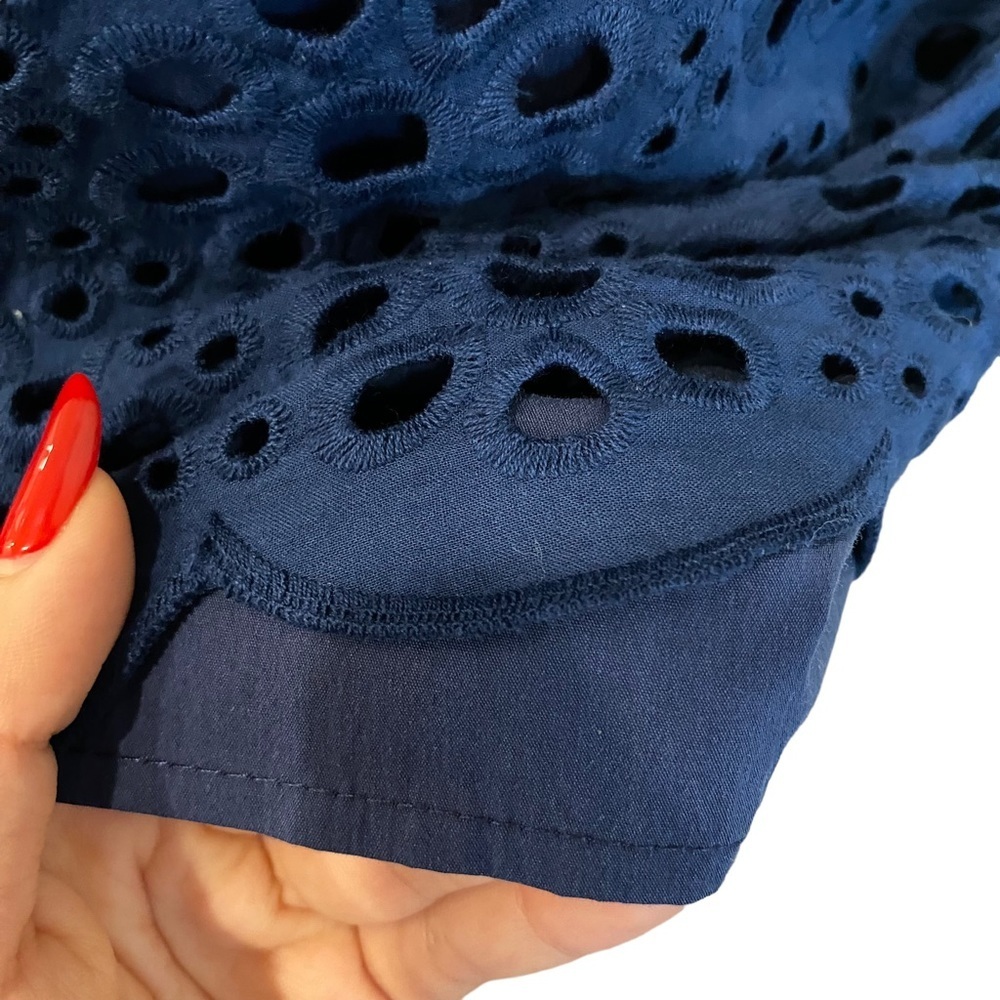 Cartolina Nantucket The Emma Navy Blue Eyelet Floral Skirt - Picture 9 of 14